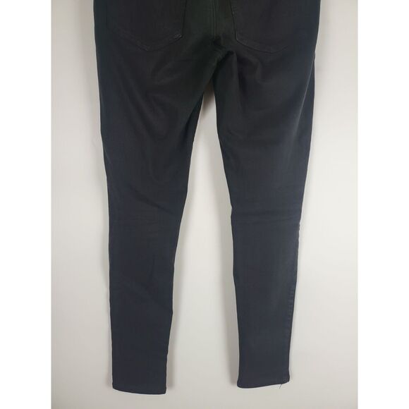 American Eagle Super Stretch Jeggings 6 Womens Low Rise Black Distressed Skinny - Picture 8 of 10